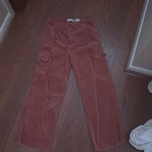 red corduroy cargo pants